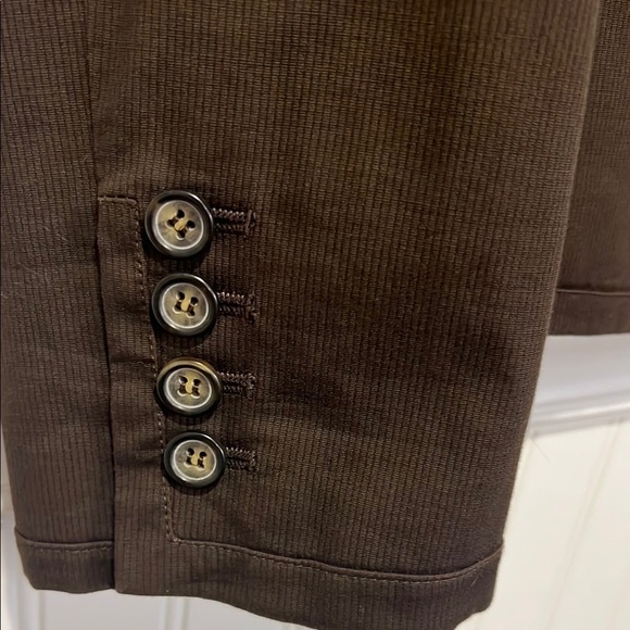 Talbots Chocolate Brown one button cotton blazer size 10 - Picture 7 of 13